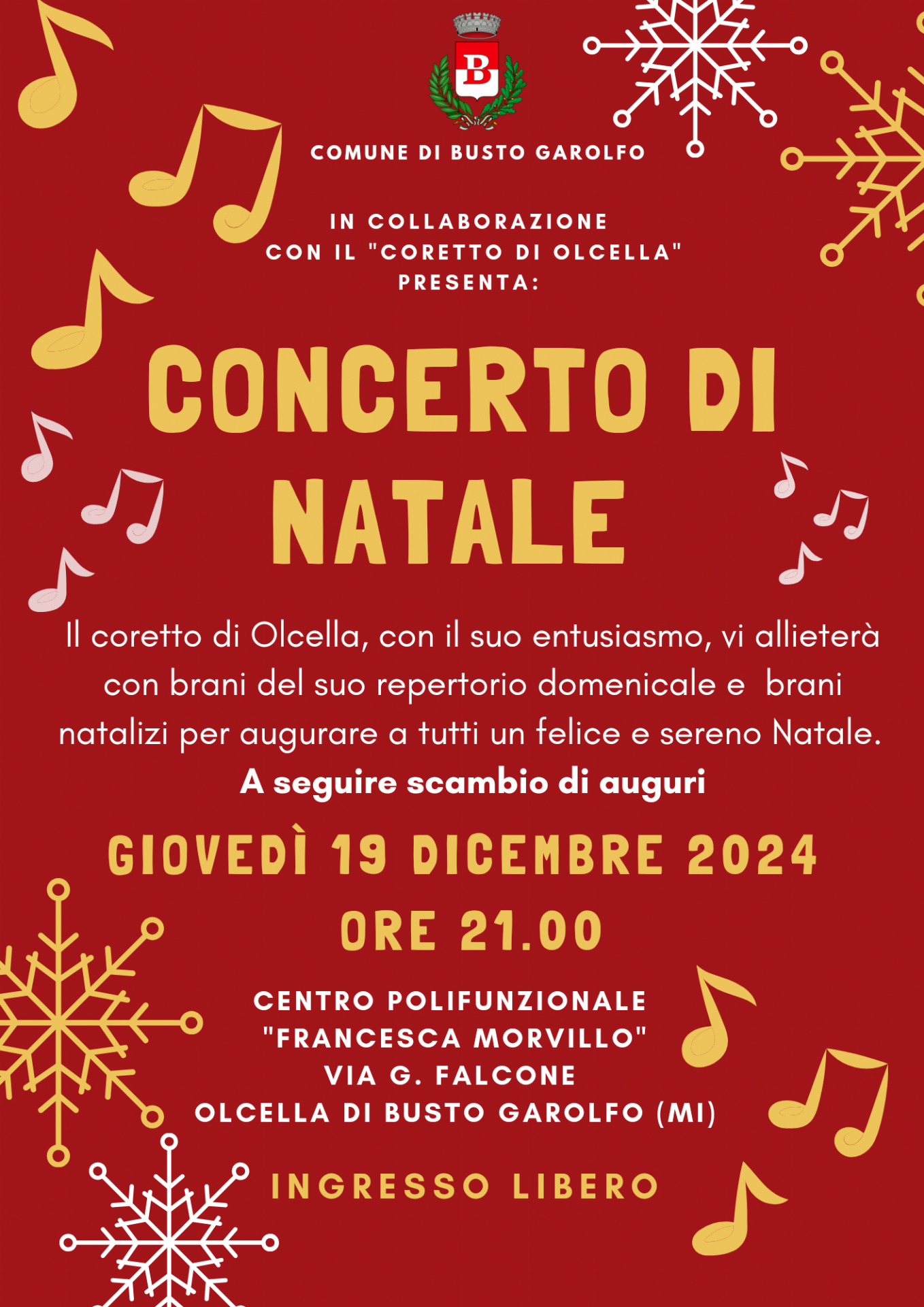 note musicali in tema natalizio