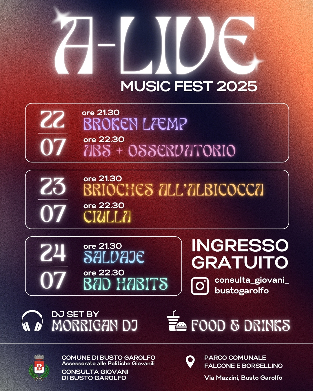 Date e titoli sfondo colorato