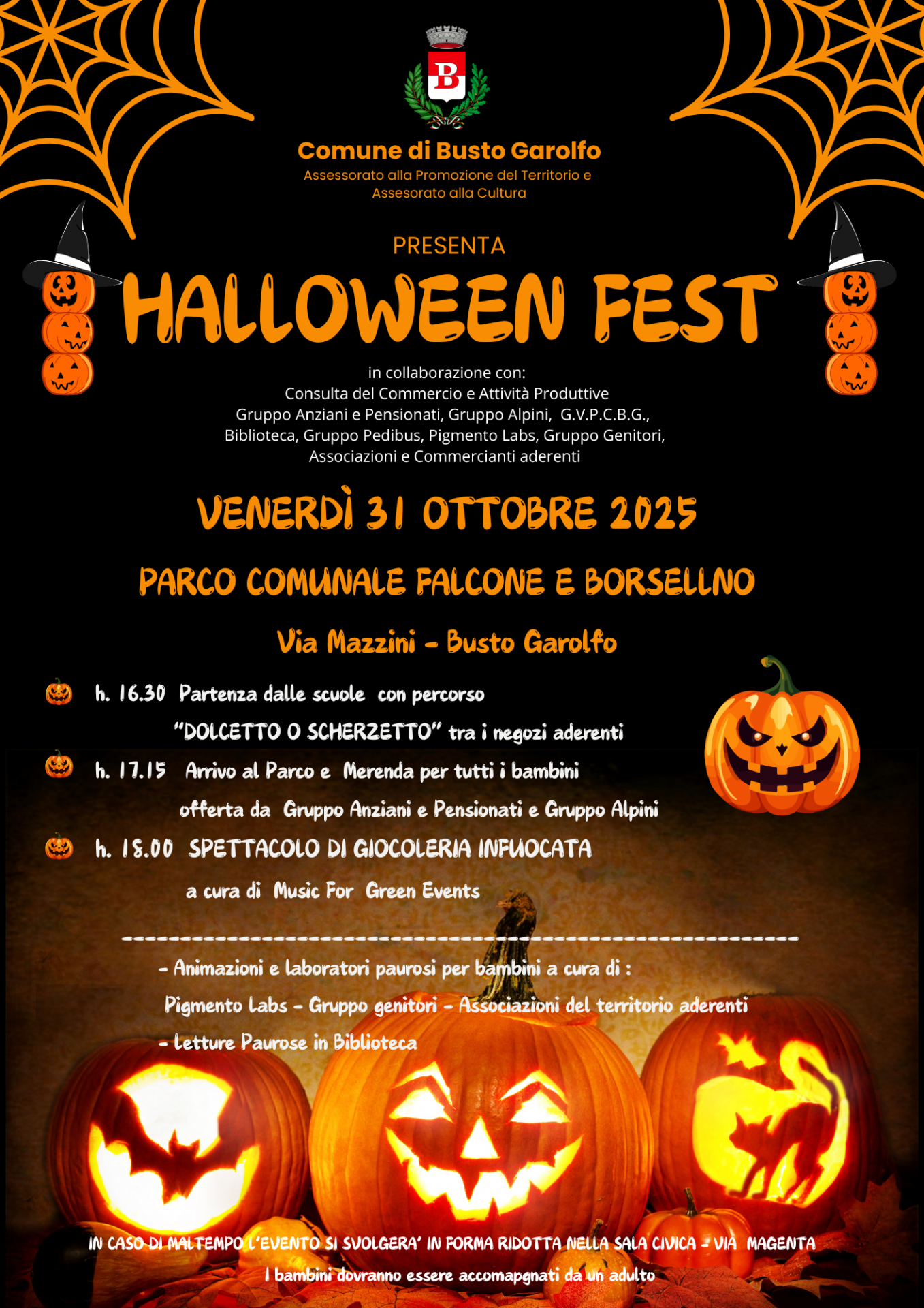 testo e zucche paurose