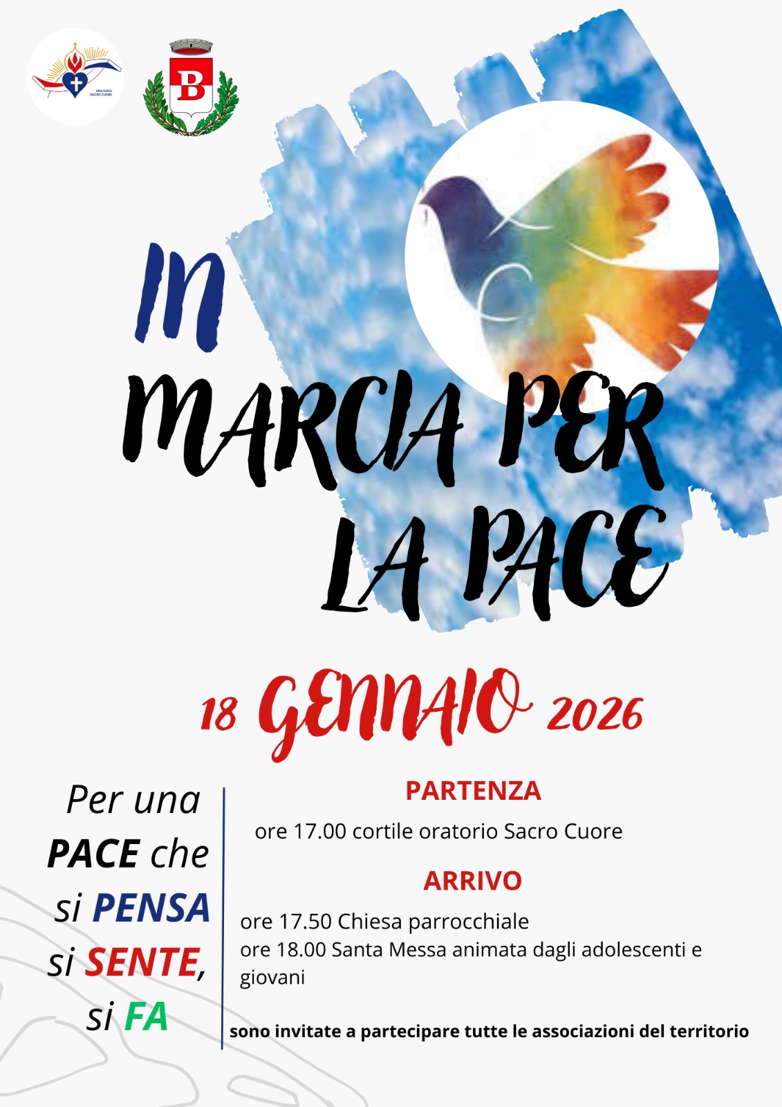 Loghi Oratorio e Comune e colomba della pace