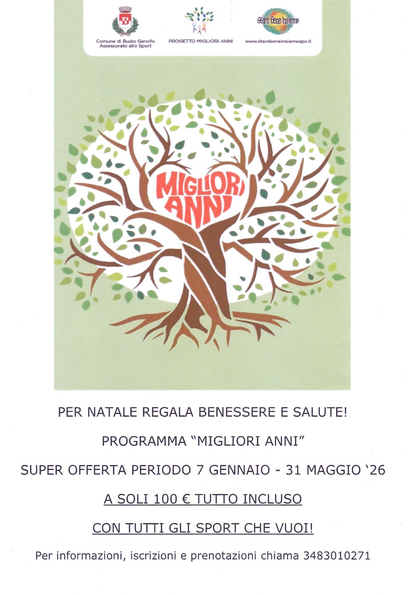 Albero "i migliori Anni" con foglie e stemmi 