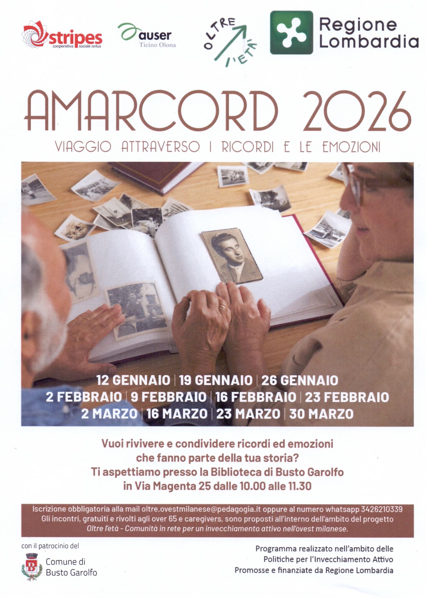 persone con foto ricordi e testo descrittivo