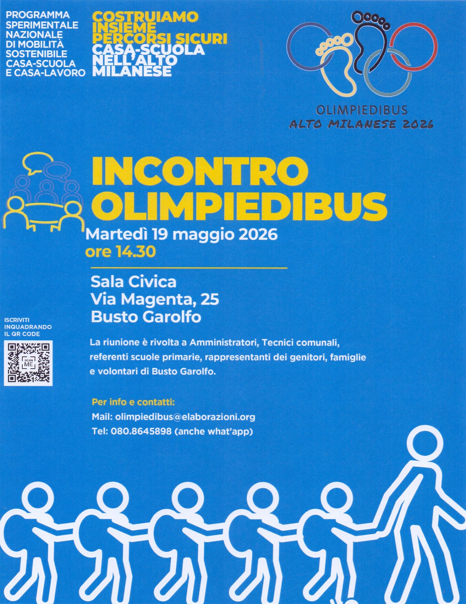 Testo descritivo con bambini che camminano con un adulto
