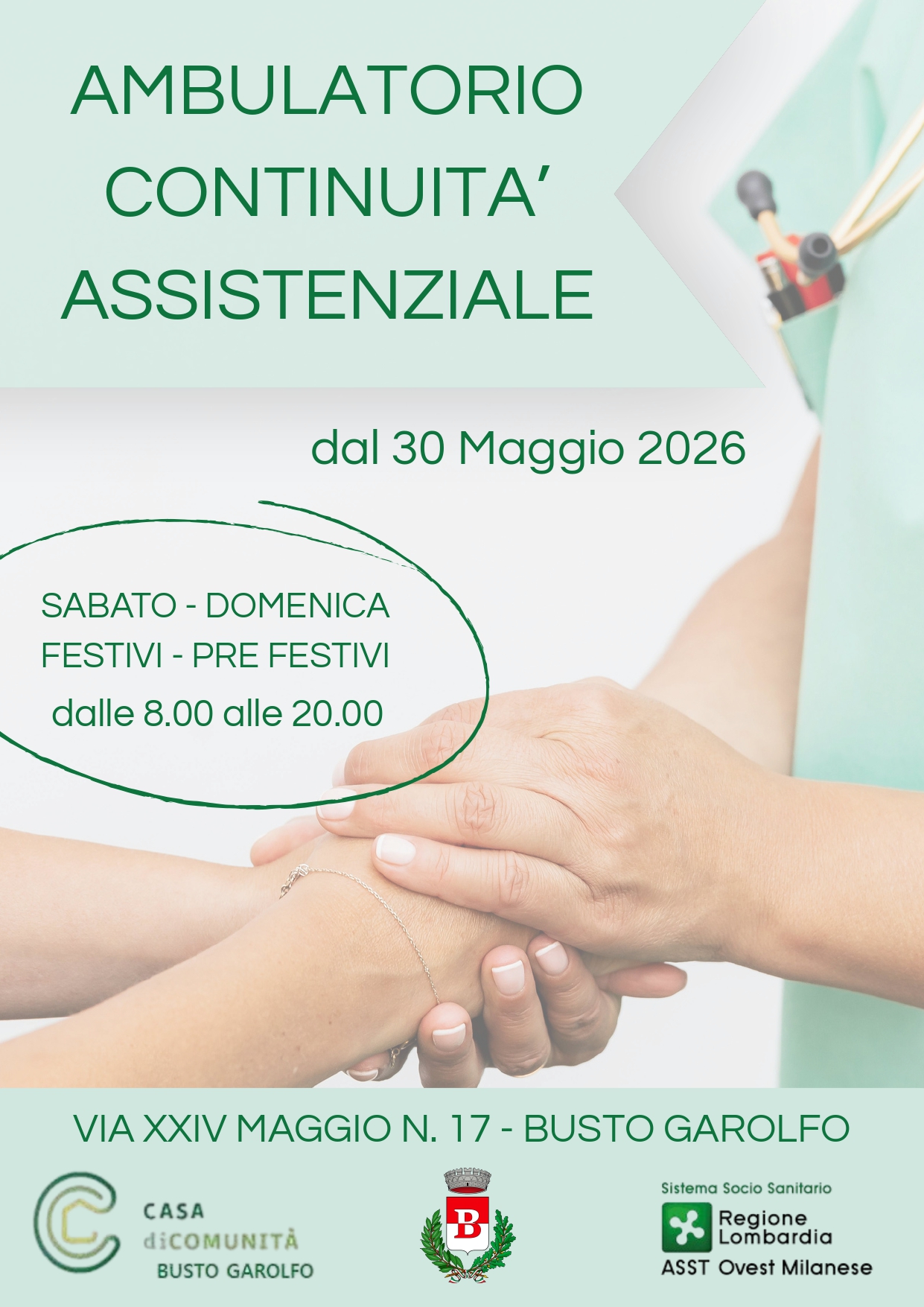 Testo descrittivo  e immagine mani